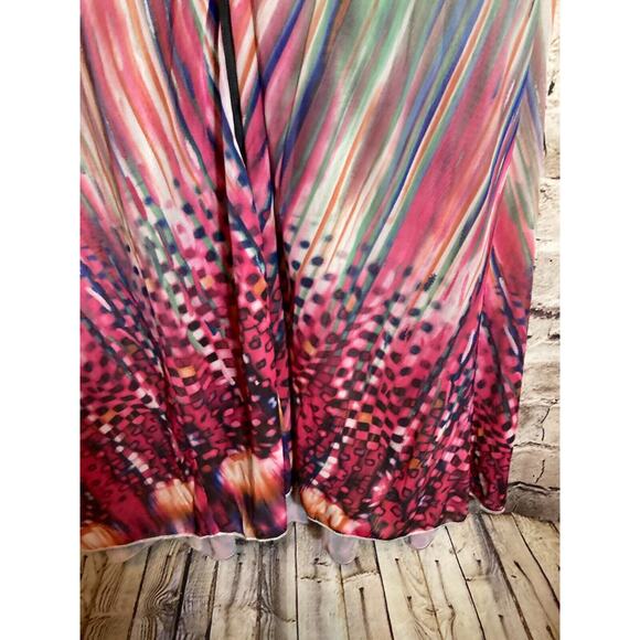 Filo Top Womens 14 Pastel Long Line Button Front Coverlet Mesh Artsy Boho Hippie - Picture 7 of 15